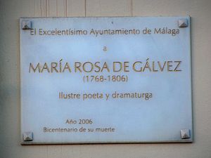 Archivo:Plaque to María Rosa de Gálvez 01