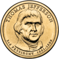 Thomas Jefferson Presidential $1 Coin obverse