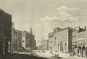 Archivo:1806-1820, Voyage pittoresque et historique de l'Espagne, tomo I, Plaza del Mercado de Valencia (cropped)