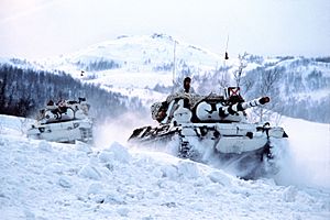 Archivo:2 norwegian Leopard tanks in the snow