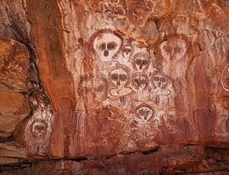Archivo:Aboriginal rock art on the Barnett River, Mount Elizabeth Station