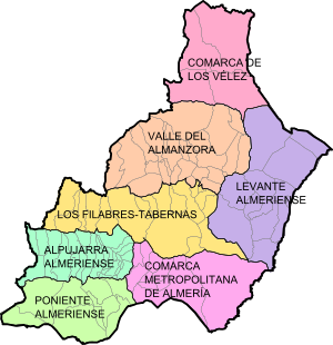 Archivo:Almería - Mapa municipal Comarcas