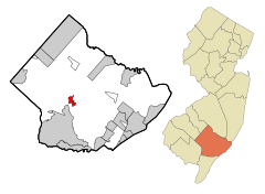 Atlantic County New Jersey Incorporated and Unincorporated areas Mays Landing Highlighted.svg