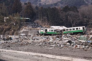 Archivo:Carried train in Ishinomaki Line