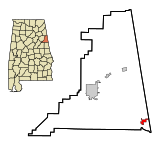 Cleburne County Alabama Incorporated and Unincorporated areas Ranburne Highlighted.svg