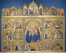 Coronation of the Virgin Altarpiece by Guariento di Arpo, 1344, Norton Simon Museum
