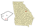 Glascock County Georgia Incorporated and Unincorporated areas Edge Hill Highlighted