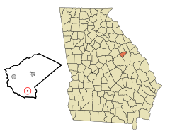 Glascock County Georgia Incorporated and Unincorporated areas Edge Hill Highlighted.svg