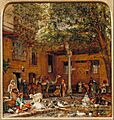 John Frederick Lewis - Study for 'The Courtyard of the Coptic Patriarch's House in Cairo' - Google Art Project