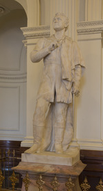 Archivo:Marble statue of Sam Houston by Elizabet Ney, unveiled on this spot in the Texas Capitol South Foyer in 1903. Austin, Texas LCCN2014632128
