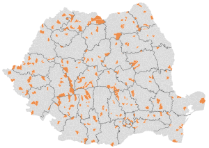 Romania Towns Map.svg