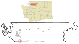 Skagit County Washington Incorporated and Unincorporated areas Lake McMurray Highlighted.svg
