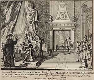 Archivo:The death of Maria Luisa of Savoy, Queen of Spain in 1714