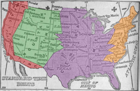 Archivo:Time zone map of the United States 1913 (colorized)