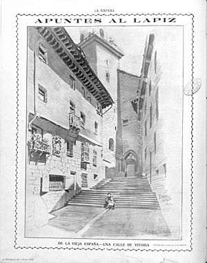 Archivo:1916-02-05, La Esfera, De la vieja España, Una calle de Vitoria, Azpiazu