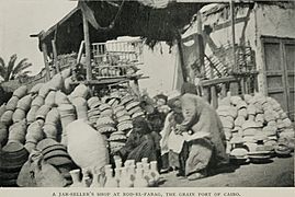 A Jar-Seller's Shop at Rod-El-Farag. (1911) - TIMEA