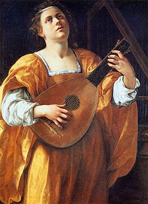 Archivo:Artemisia Gentileschi - St Cecilia Playing a Lute - WGA08561