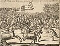 Batalla ente españoles y mapuches - por Alonso de Ovalle
