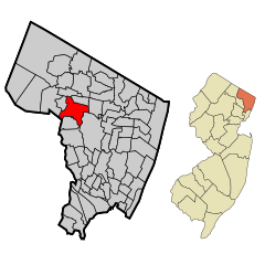 Bergen County New Jersey Incorporated and Unincorporated areas Ridgewood Highlighted.svg