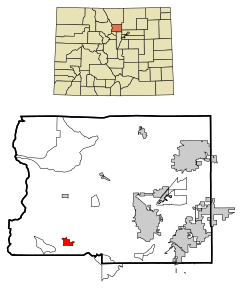 Boulder County Colorado Incorporated and Unincorporated areas Nederland Highlighted.svg