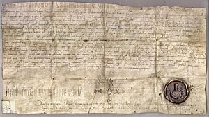 Archivo:Donation du roi de Bourgogne Rodolphe III à l'abbaye Saint-Maurice (15 février 1018)