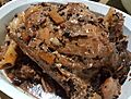 Hamonado - pork with pineapples, black peppercorns, bay leaves, soy sauce, garlic, and vinegar (Philippines)