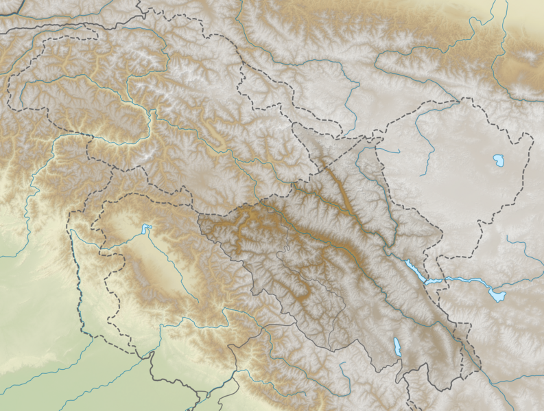 India Ladakh relief map