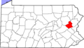 Map of Pennsylvania highlighting Carbon County