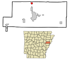 St. Francis County Arkansas Incorporated and Unincorporated areas Colt Highlighted.svg