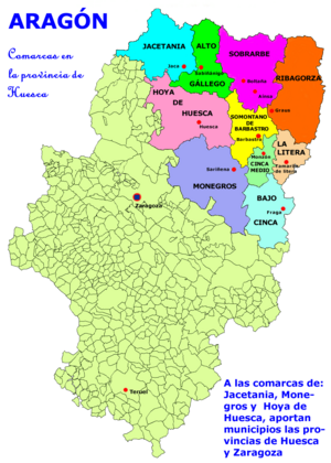 Archivo:Aragon munucipalities.comarcasdehuesca