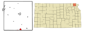 Brown County Kansas Incorporated and Unincorporated areas Horton Highlighted