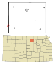 Cloud County Kansas Incorporated and Unincorporated areas Simpson Highlighted.svg