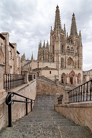 Archivo:Escaleras a la Catedral -- 2023 -- Burgos, Castilla y León, España