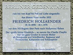 Archivo:Gedenktafel Cicerostr 14 (Halsee) Friedrich Holländer