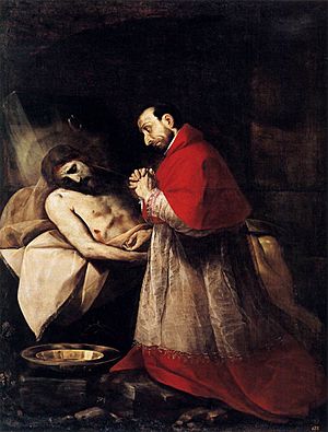 Archivo:Giovanni Battista Crespi - St Carlo Borromeo Adoring Christ - WGA5750