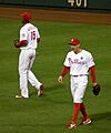 Hunter Pence and John Mayberry, Jr. on September 15, 2011