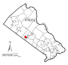 Map of Chalfont, Bucks County, Pennsylvania Highlighted.png