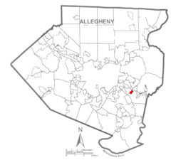 Map of East Pittsburgh, Allegheny County, Pennsylvania Highlighted.png
