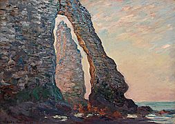 Monet, Claude - L'Aiguille vue à travers la Porte d'Aval (1885-1886) W 1049