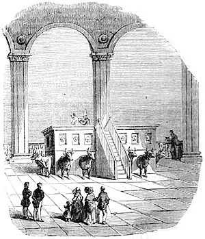 Archivo:Piscine de l'église des Mormons (Nauvoo Temple baptismal font)