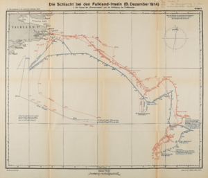 Archivo:Schlacht bei den Falkland-Inseln (8. Dezember 1914), 1. Phase