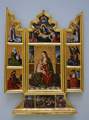 Archivo:Tríptic de la Mare de Déu de la Llet, cercle de Nicolau Falcó, Museu de Belles Arts de València
