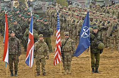 Archivo:141113-A-QS211-509 - Soldiers of the 1st Brigade Combat Team, 1st Cavalry Division, and 2nd Cavalry Regiment participate in the closing ceremony for Iron Sword 2014