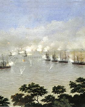 Archivo:Ataque de la escuadra Brasileña a las baterias de Curupaytí, el 22 de Septiembre de 1866