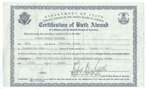 Archivo:Certification of Birth Abroad of a Citizen of the United States of America