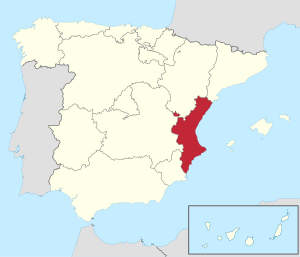 Comunidad Valenciana in Spain (including Canarias).svg