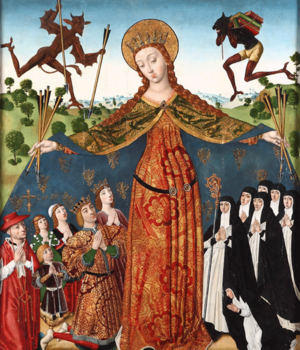 Archivo:Diego de la Cruz, La Virgen de la Misericordia con los Reyes Católicos y su familia. Monasterio de las Huelgas, Burgos