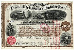 Archivo:Ferrocarril de la Oroya y Mineral de Pasco Stock certificate 1878