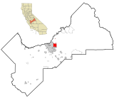 Fresno County California Incorporated and Unincorporated areas Clovis Highlighted.svg