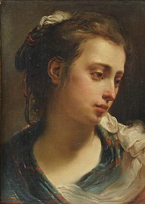 Archivo:Gaetano Gandolfi - Bust portrait of a young woman with her hair up